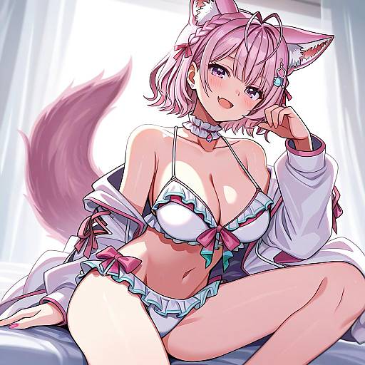 Illustration of Hakui koyori (summer), hololive in the style of Ichirugi