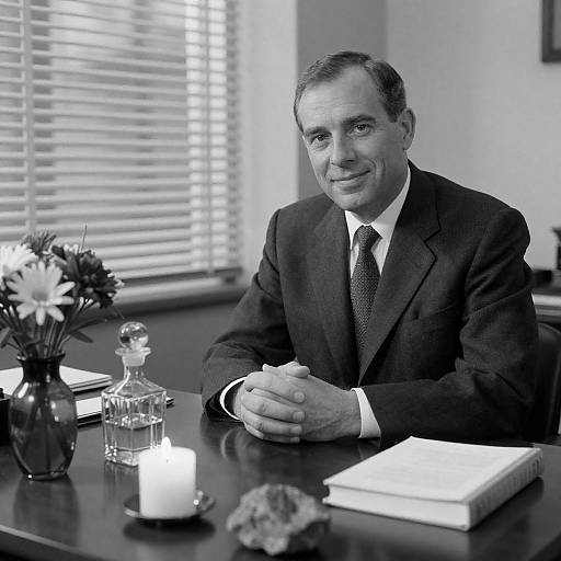 Elegant Office Portrait in Monochrome