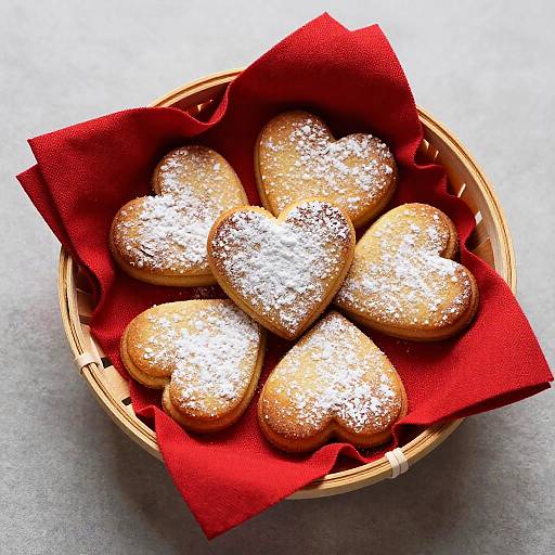 Top-Down View of Heart Sugar Cookies