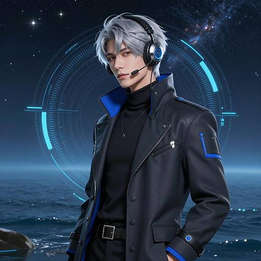 Futuristic Cyberpunk Anime Character Art