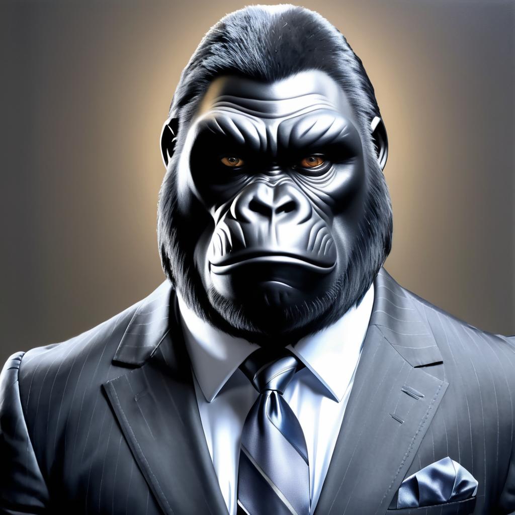 Sophisticated Silverback Gorilla in Formal Attire