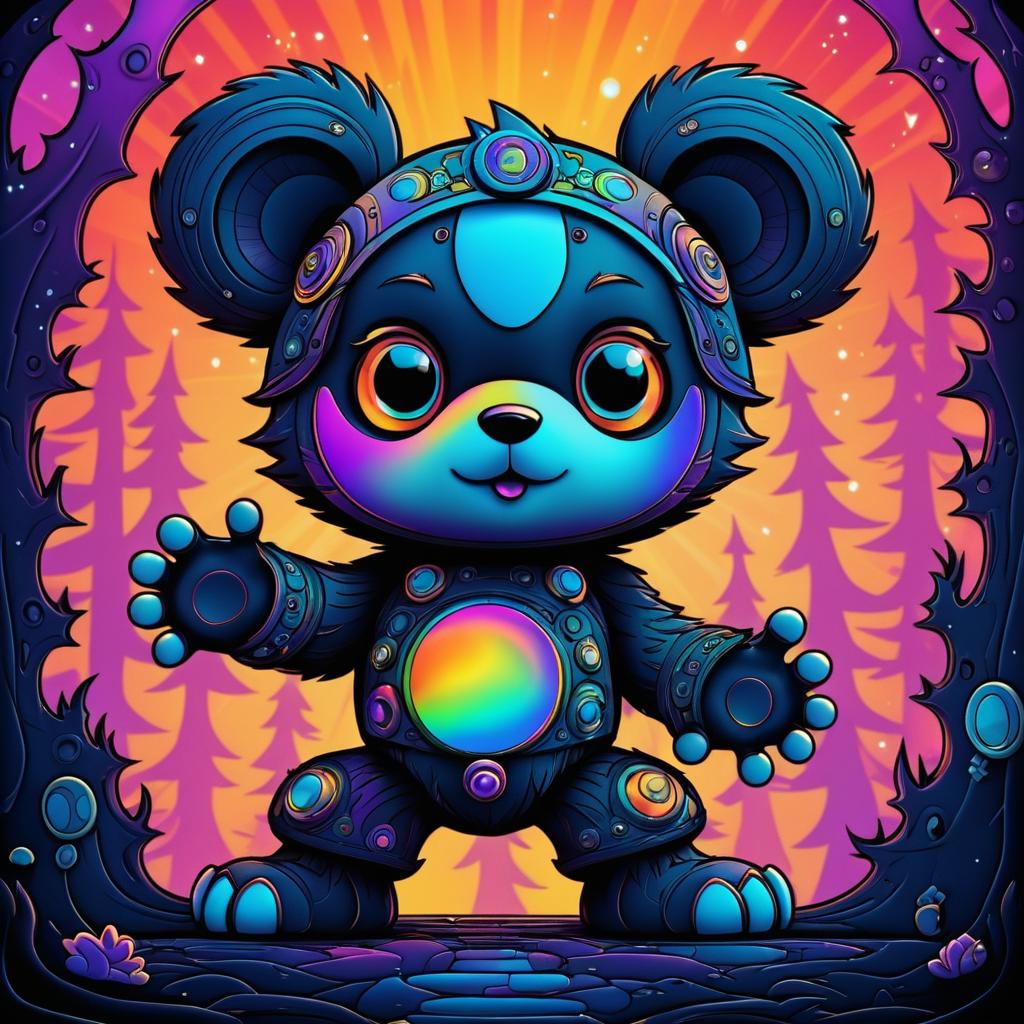 Vengeful Little Bear in Biomechanical Art