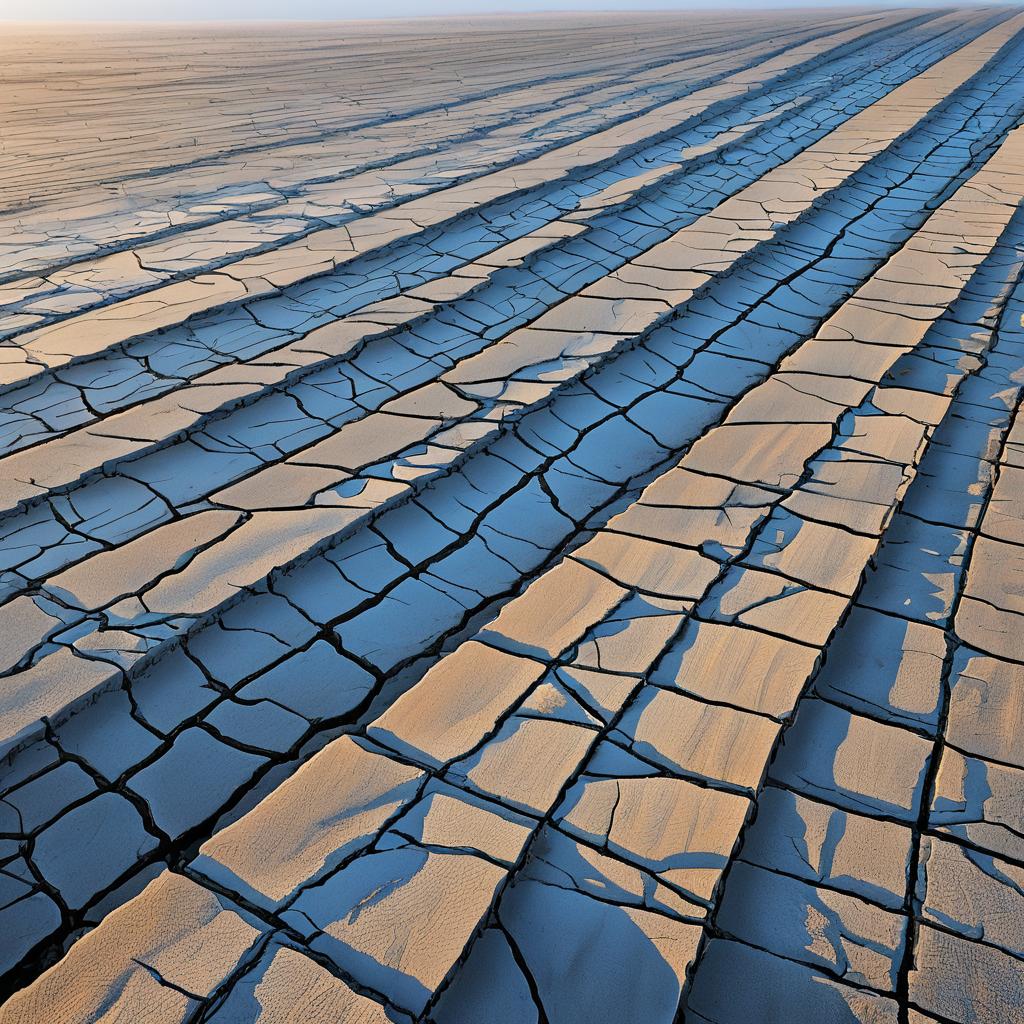 Aerial View of Cracked Earth Flats