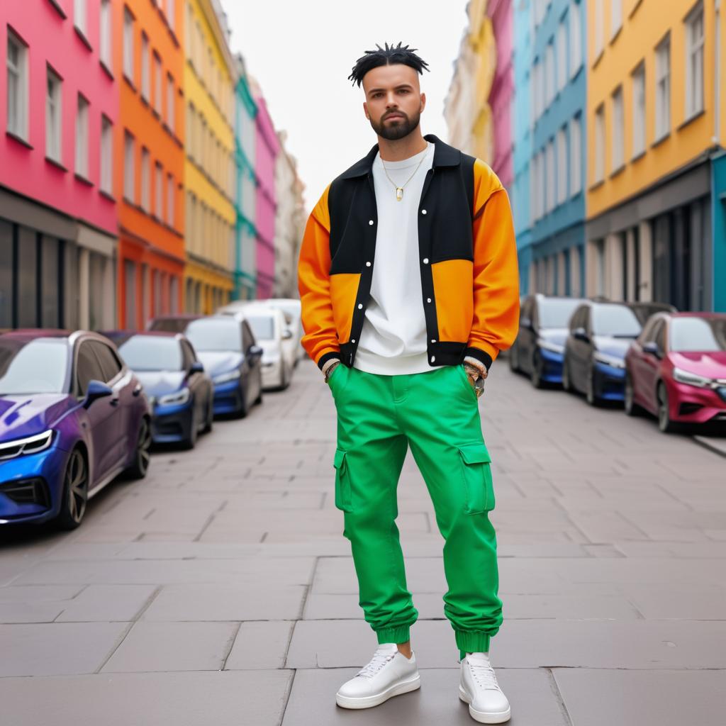 Vibrant Streetwear Look in City Setting