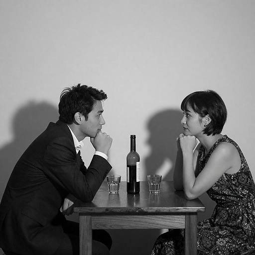 Intimate Black and White Table Scene