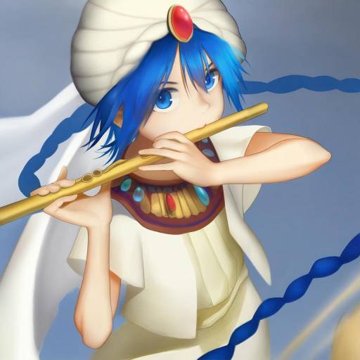 Illustration of Aladdin (magi), magi the labyrinth of magic in the style of Gatchan