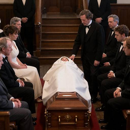 Photograph: Victorian Funeral Scene with Coffin