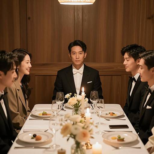 Elegant Dinner Gathering with Warm Ambiance