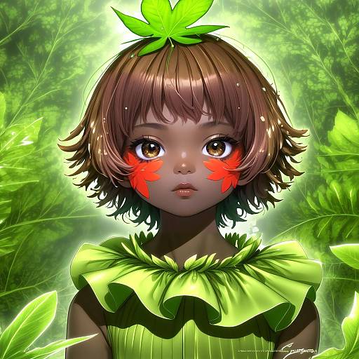 Illustration of Anne boonchuy, amphibia in the style of Pottsness