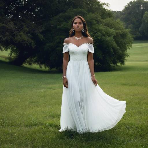 Dark-skinned Woman in White Off-Shoulder Dress Outdoors