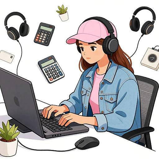 Tech-Savvy Young Woman Digital Drawing