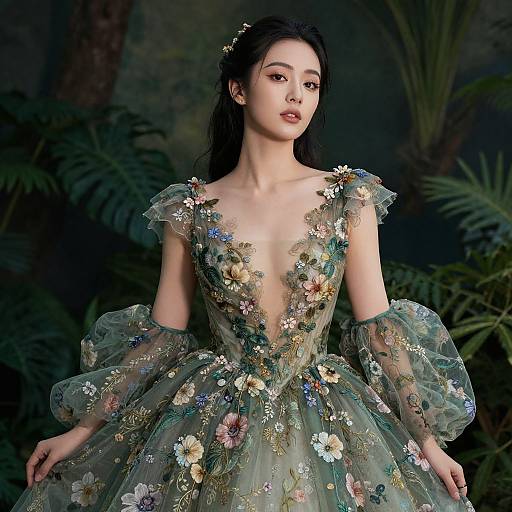 Ethereal Floral Gown Portrait