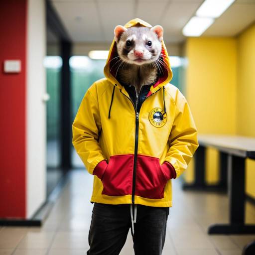 Ferret in a Hoodie, Indoor Scene