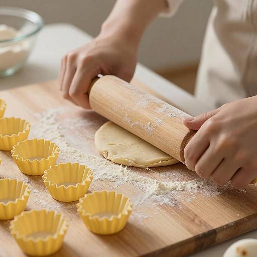 Artisan Hands Rolling Out Dough