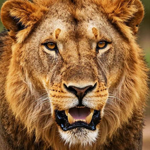 Intense Close-Up of Lion's Face