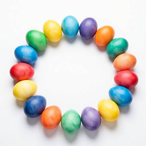 Vibrant Circle of Colorful Easter Eggs