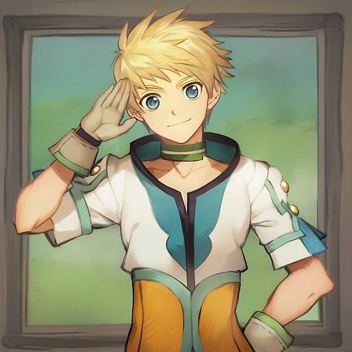 Illustration of Guy cecil, tales of (series) in the style of Toridamono