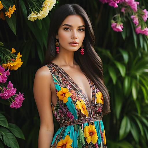 Macro Portrait of Floral Maxi Woman