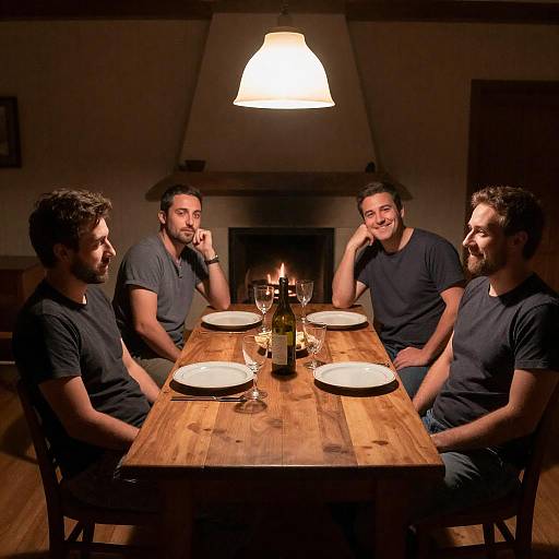 Casual Gathering in a Rustic Room