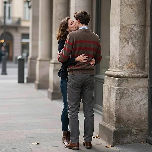 Romantic Urban Couple Kiss Photograph