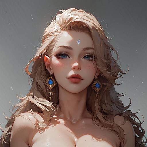 Stunning Close-Up of a Fantasy Cyborg Girl