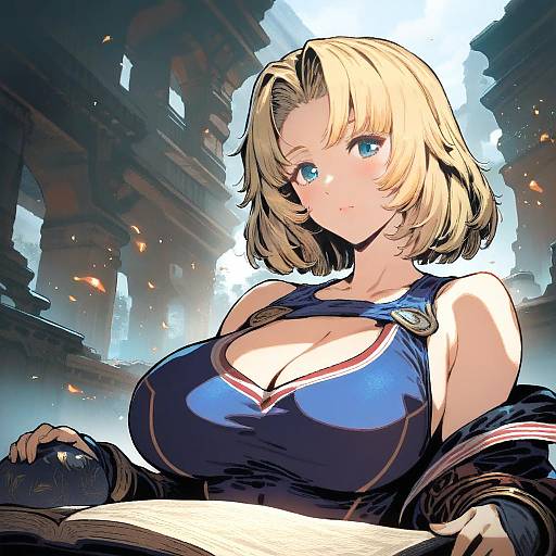 Illustration of Monk (fft), final fantasy in the style of Bacius