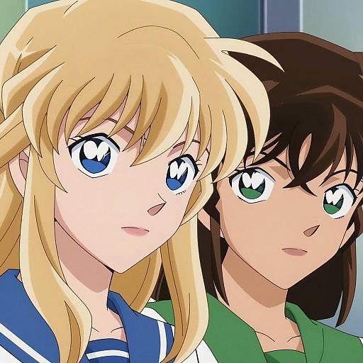 Intense Anime Close-Up of Two Characters