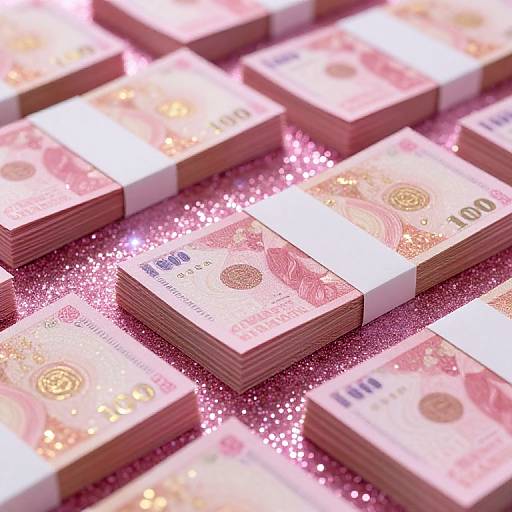 Glamorous Pink Glitter Money Background