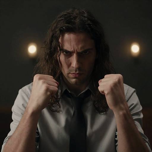 Intense Portrait of a Determined Man