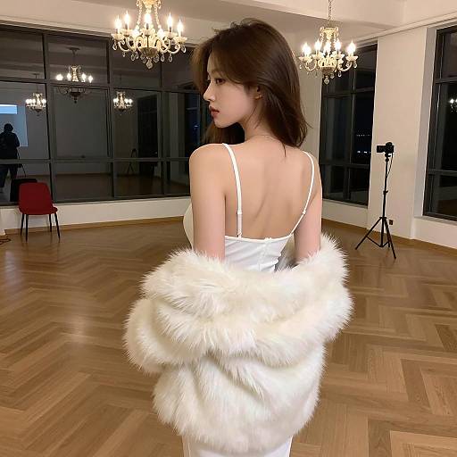 Elegant Woman in Backless Dress