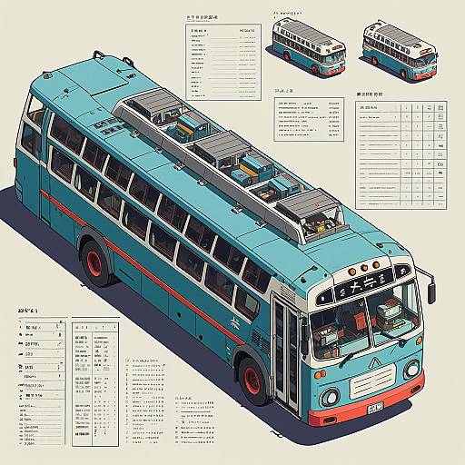 Isometric Sci-Fi Bus Design Illustration