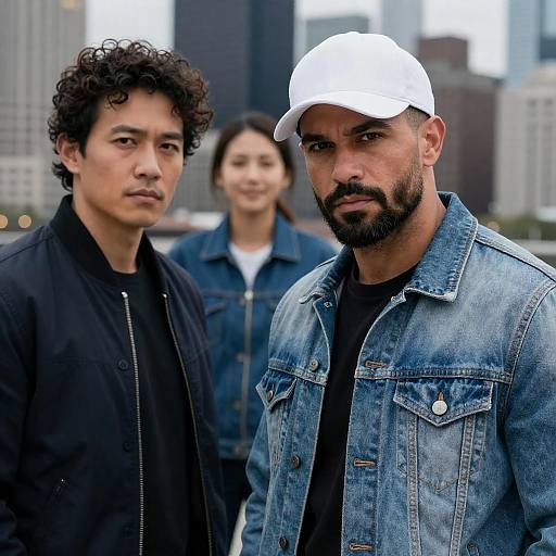 Dynamic City Portrait of Three Friends