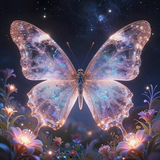 Celestial Butterfly in Cosmic Garden