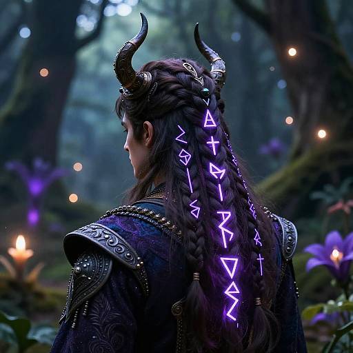 Fantasy Portrait with Glowing Runes