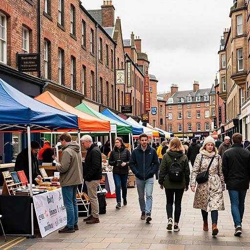 Historic Glasgow Street Market Scene
