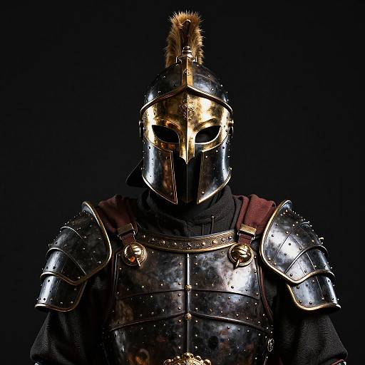 Gilded Steel Centurion in Black Armor