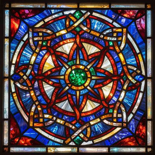 Radiant Celtic Knot Stained Glass