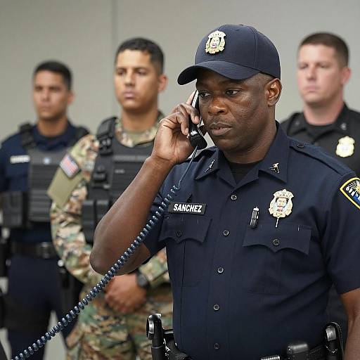 Focused Officer Sanchez in Dim Setting