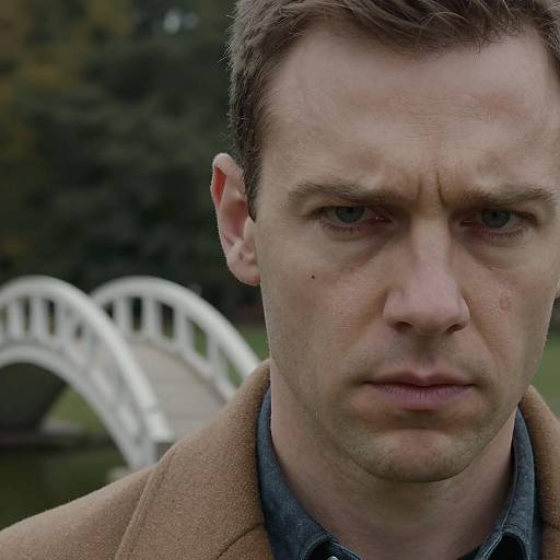 Serious Man in Brown Coat Portrait