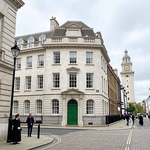 1710 London Street View with Clock Tower