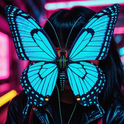 Close-up Cyberpunk Butterfly Portrait Close-up Cyberpunk Butterfly Portrait