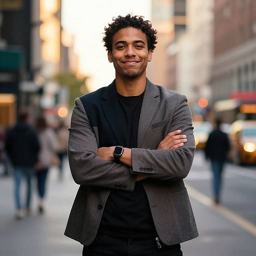 Confident Smug Person in Urban Street