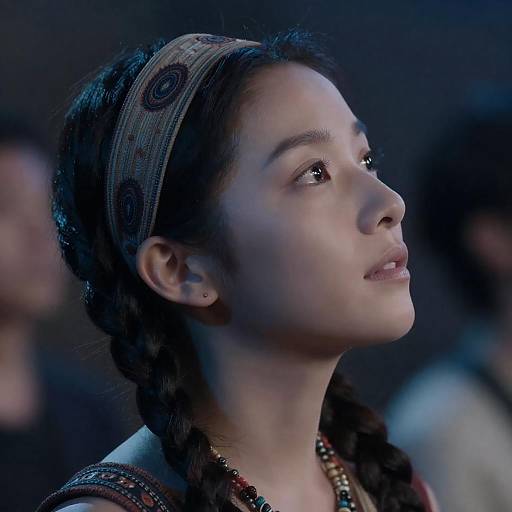 Profile of Woman with Braided Hair and Headband