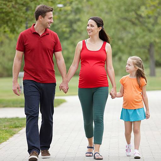 Family Walking Together Holding Hands