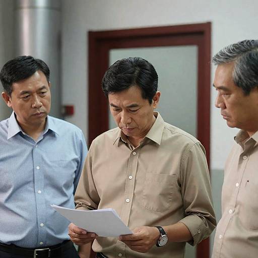 Three Men in Industrial Setting