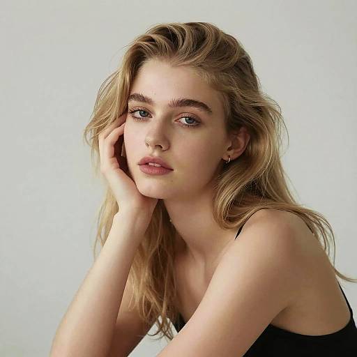 Elegant Blonde Girl in Soft Light