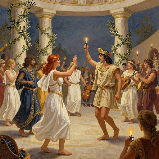 Ancient Greek Festival Celebration Scene