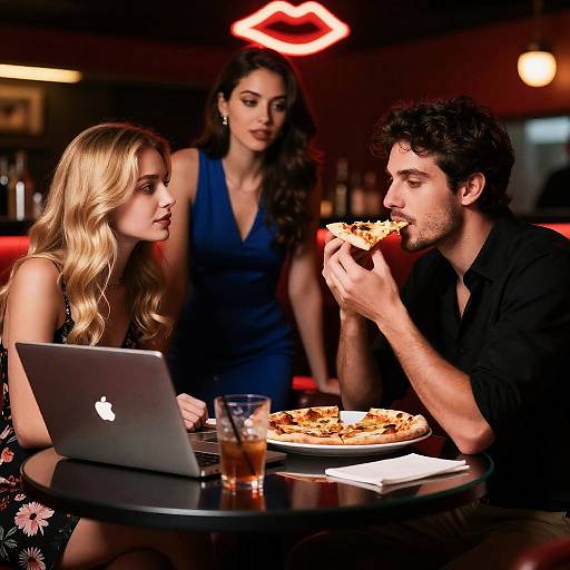 Conversation in a Dimly Lit Bar