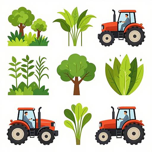 Vibrant Agriculture Clip Art Scenes