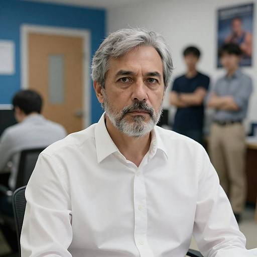 Serious Middle-Aged Man in Office